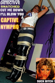 Vintage Bondage Classics hot nympho cock blowing slut wife tied up in jeans and thigh high boots bondage detective magazine covers 1969 to 1985