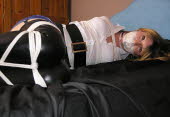 panty gag and tape, Transvestites bound, gagged, hogtied and left. Tie me up and leave me trannie bondage