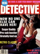 tie me up let me jerk you slut escort hustler sex addict Mitzi bound and gagged with panties 1970s Vintage Bondage classics 1969 to 1985 detective magazine covers hot hooker tied up in her rubber thigh high boots and short rubber mini skirt hand over mouth prostitute rope bondage 