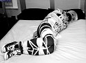 babysitter bound in jeans cinched up in over 200 feet of ropes gagged with her mommys panties Stalked tied up and left vintage HOM Bondage classics website black and white images of horny babysitters bound and gagged girls tied up in ropes