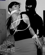 stalked tied up! pin up model tied up by masked intruder sensual rope bondage big busted girls tied up housewife bound and gagged classic black and white vintage HOM rope Bondage tie me up like a dirty slut and off load over my big hard firm tits ropes make me hot