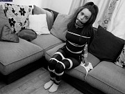 Rope Bondage classics hand over mouth gagged tied up skank babysitter bound and gagged oral sex nympho sucking girls tied up they jerked off watching her struggling classic black and white vintage HOM rope Bondage