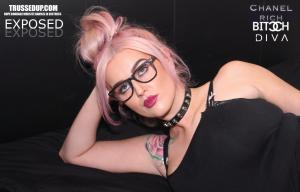 www.trussedup.com - Chanel full leather harness body bondage her massive tits strapped up thumbnail