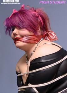www.trussedup.com - Hot goth student brutally tied up struggling in 200 meters of tight rope thumbnail