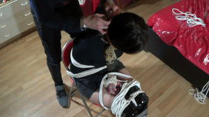 www.trussedup.com - skank in cut down jeans hot girls tied up sex worker bondage video thumbnail