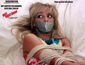 www.trussedup.com - cute babysitter bondage hot girl bound duct tape gagged FiFi tied up thumbnail