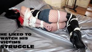 www.trussedup.com - emma call girl tied up cut down jeans thigh high boots thumbnail