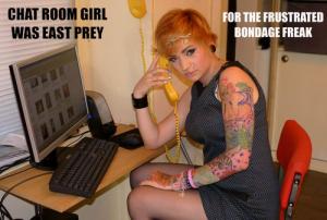 www.trussedup.com - vixen sex chat room office girl tied up gagged hogtied to a chair thumbnail