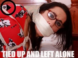 www.trussedup.com - Mitzi medical student tied up and left microfoam gagged rope bondage thumbnail